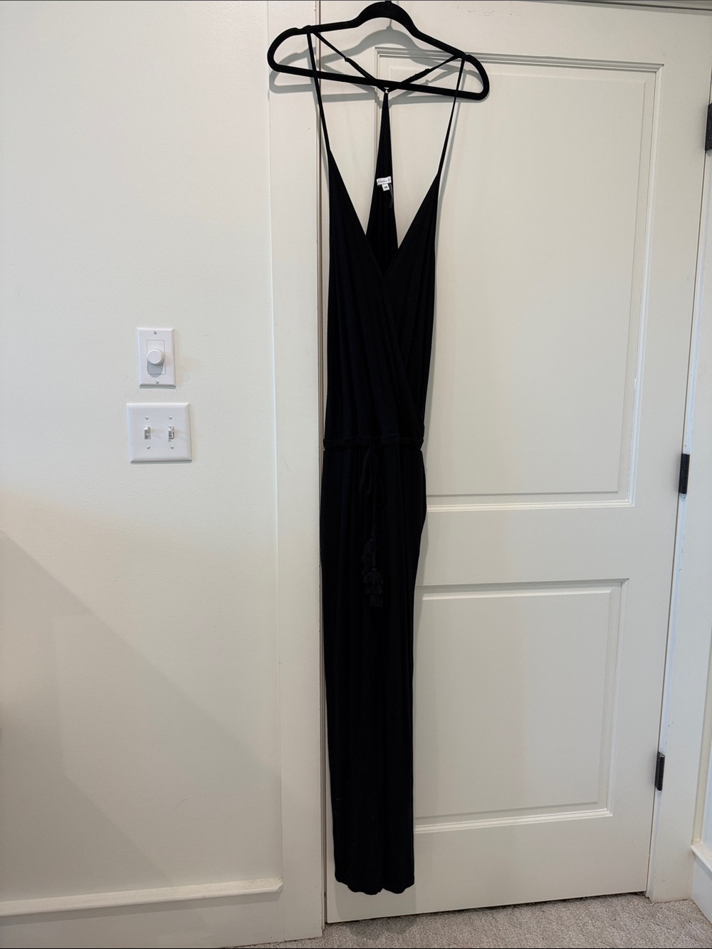 Young Fabulous & Broke Black Spaghetti Strap V-Neck Jumpsuit